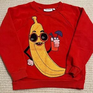 Mini Rodini Red Banana Graphic Kids Sweatshirt